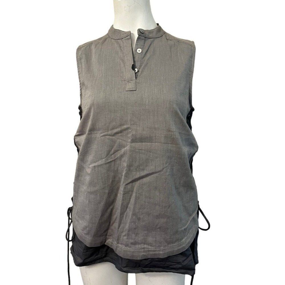 Harley Davidson Ladies Small Sleeveless Lace Up Corset Sides Top V Neck Blouse